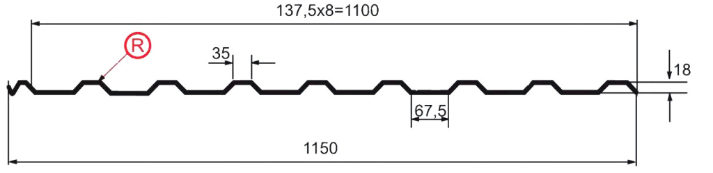 Чертеж профиля МП-20